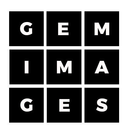 Logotipo oscuro del estudio de fotografía infantil y familia Gem Imasges en Alicante.