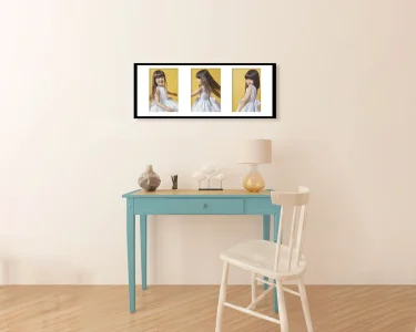 Enmarcado en negro con modelo storyteller sobre ESCRITORIO