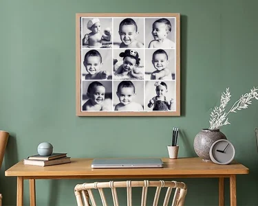 Enmarcado en madera con modelo SERIE9-ESCRITORIO-ROOM-VERDE