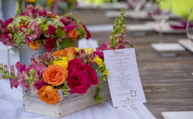 Detalle floral mesas boda